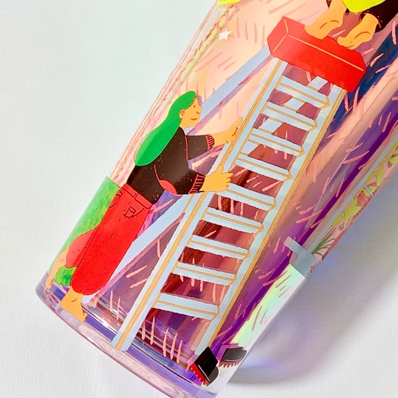 NEW NWT Starbucks 2024 Monyee Chau Tropical 24 Oz Cold Tumbler Cup Pride - Picture 6 of 8